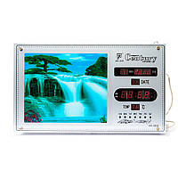 Настенные электронные часы в виде картины с водопадом №2