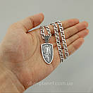 Комплект! Срібний ланцюжок Бісмарк 1057 і підвіс Архангел на щиті, фото 3