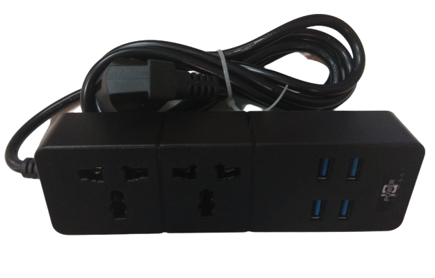 Мережевий фільтр подовжувач на 2 розетки та 4 USB 3.1 A Power Socket TB-T07 Чорний