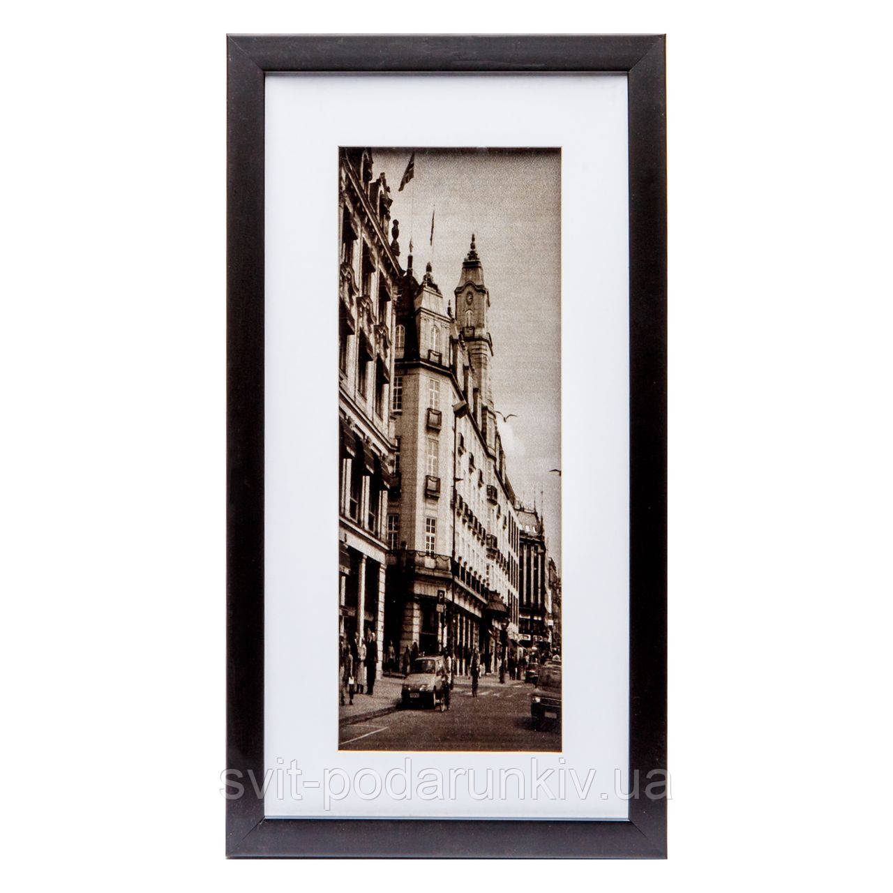 Картина ретро для интерьера в черно-белом цвете 23*43 B-80-14 (черный)