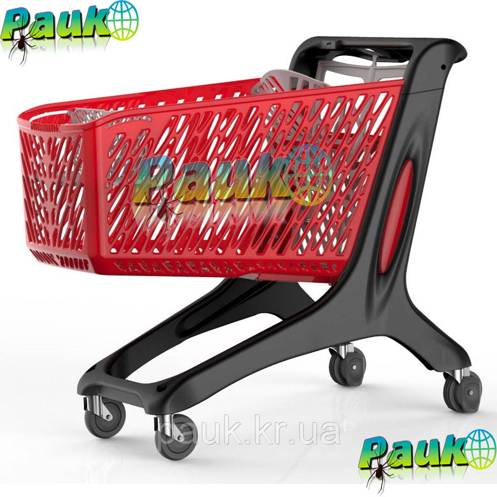 Візок покупця 210 л Maxi Basic 1258х595х1060 мм, пластиковий торговий візок на колесах для покупок