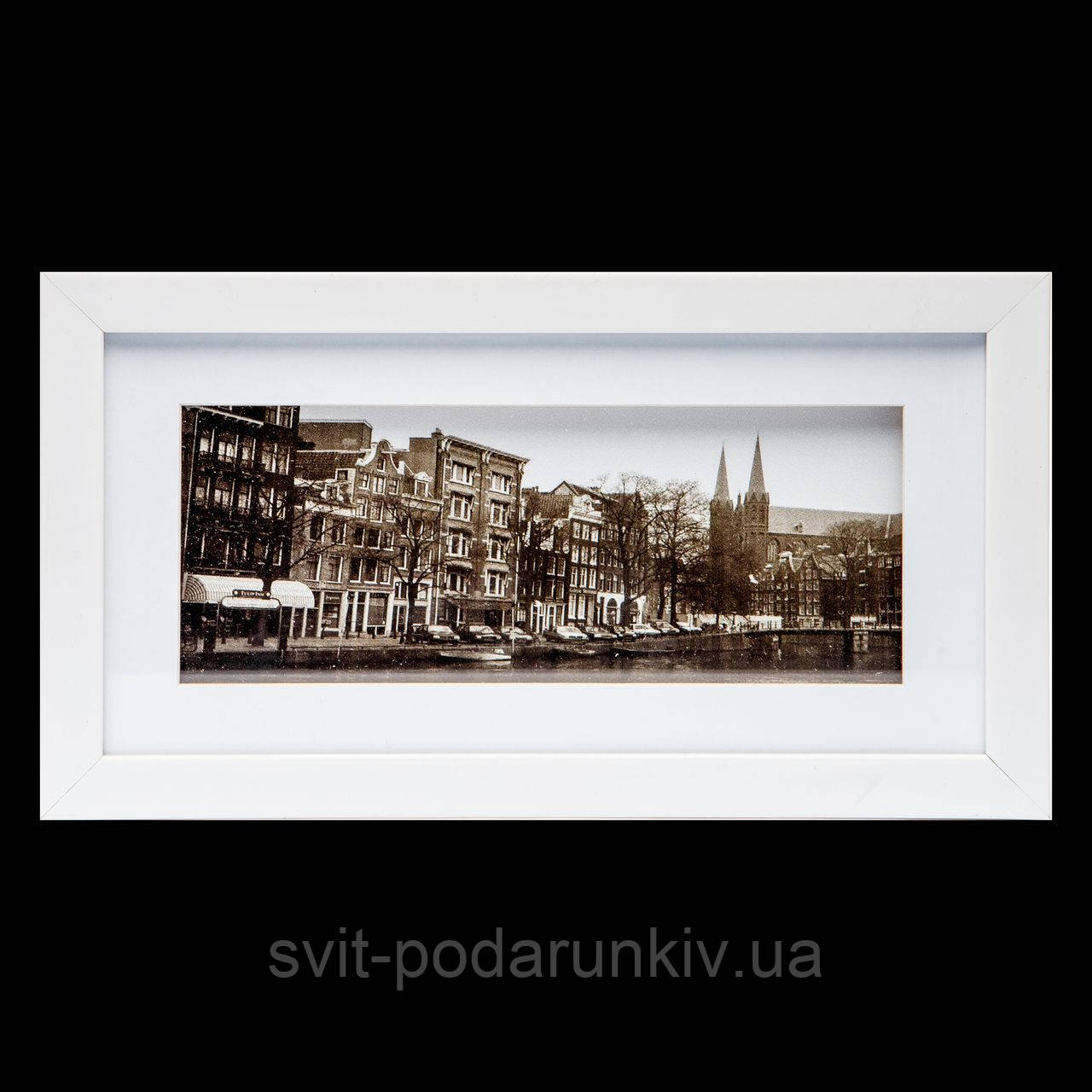 Картина з фотографією прямокутна в ретро стилі 18*33 B-78-14 (білий)