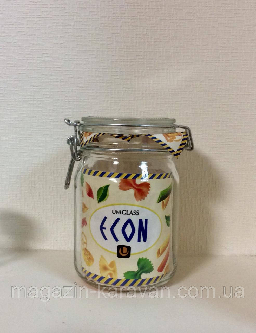 Скляна банка з бугельним замком 1 л