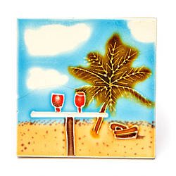 Картина з кераміки No1-10 квадратна "Пляж" 