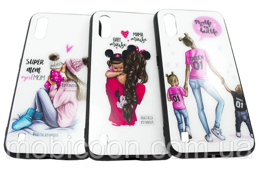 Дзеркальний чохол із цікавим малюнком Girl Case, Mom Life для Samsung Galaxy A01 A01 A015 (самсунг а01)