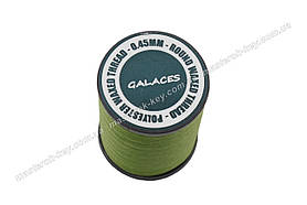 Galaces 0.45 мм зелена (S033) нитка кругла вощена по шкірі