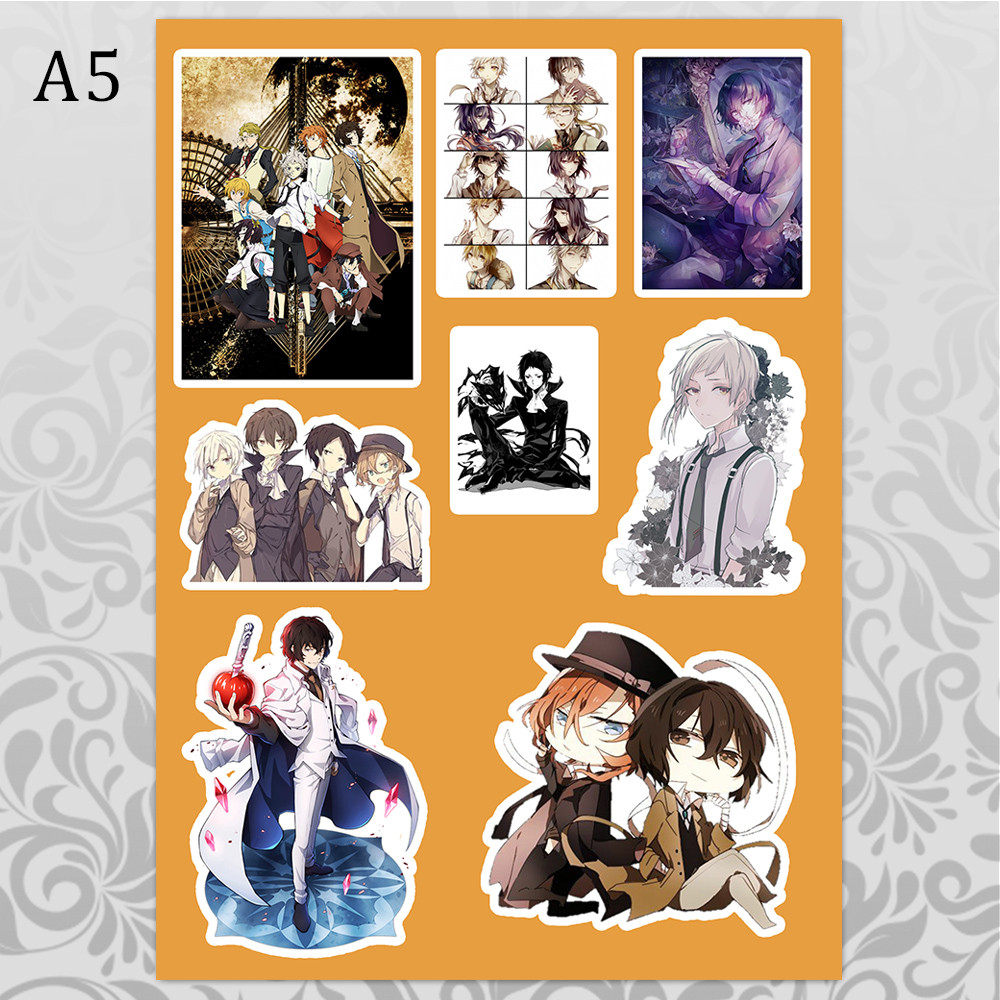 Стікери А5 Аніме Bungou Stray Dogs без порізки 04