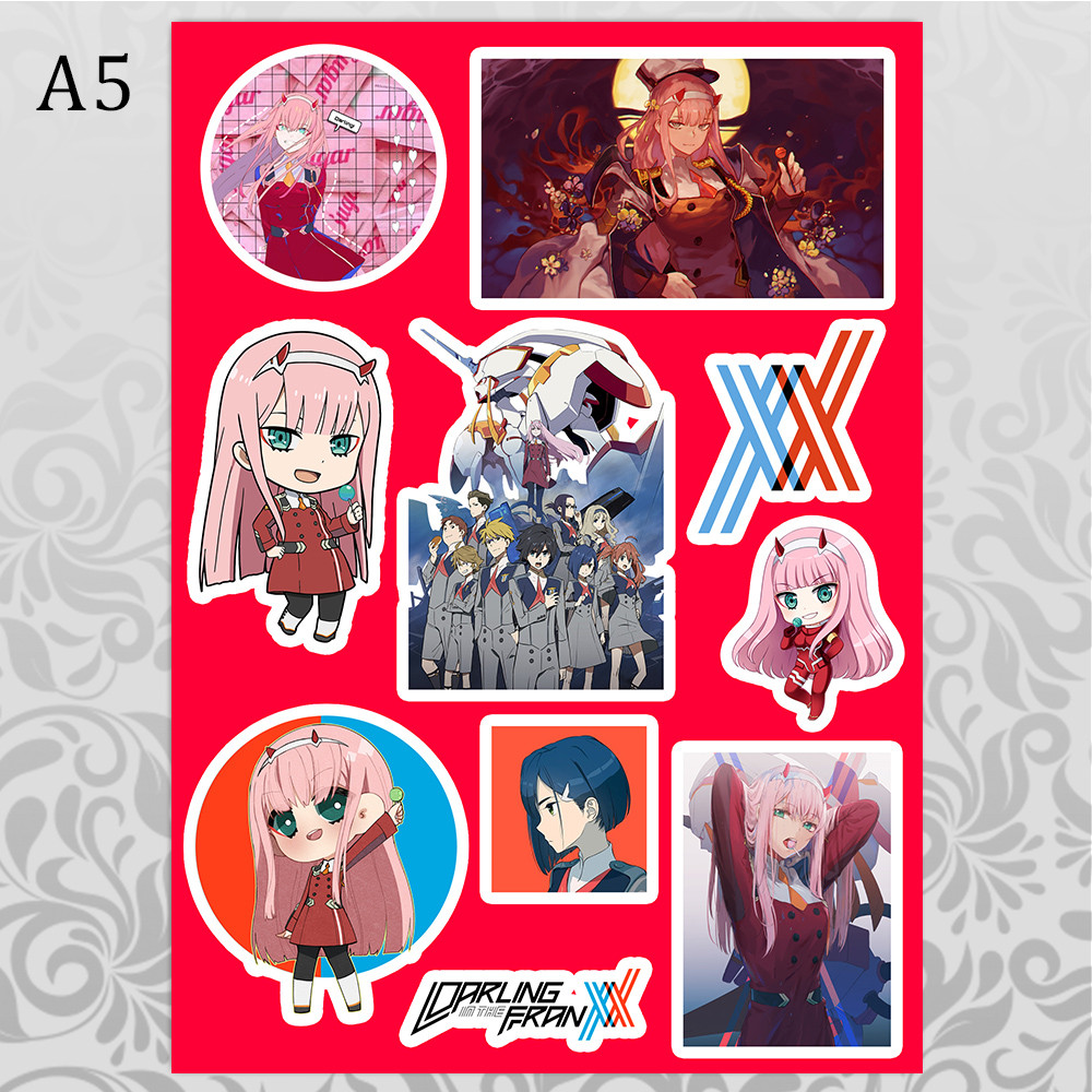 Стікери А5 Аніме Darling in the Franxx без порізки