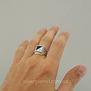 Печатка срібло 925 проби. Кільце срібне чоловіче з каменем. Перстень 21.5 розмір, фото 6