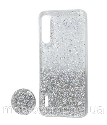 Чохол силіконовий Fashion popsoket для Samsung Galaxy A01 A01 A0115 silver (самсунг а01)