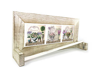 Дерев'яна декоративна серветниця  Букет троянд, дельфініумів та тюльпанів 17х37 см прс020304