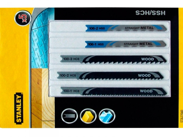 Набір пилок для електролобзика для металу/дерева STANLEY 5 шт. хвостовик U