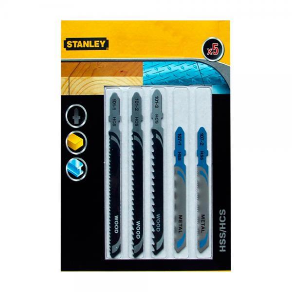 Набір пилок для електролобзика для дерева/металу STANLEY 5 шт. хвостовик Т