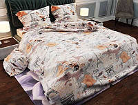 Качественное постельное светлое белье из бязи с рисунком Париж