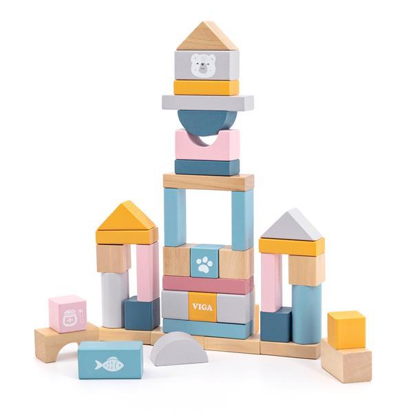 Дерев'яні кубики Viga Toys PolarB Пастельні блоки, 60 шт., 2,5 см (44010)