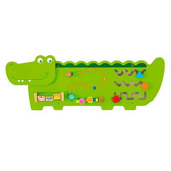 Настінна іграшка бизиборд Viga Toys Крокодильчик (50469)