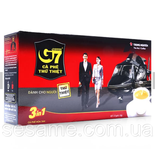 Купить Вьетнамский растворимый кофе 3в1 с сахаром и сливками G7 Trung ...