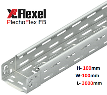 Лоток перфорований, оцинкований 100x100x3000x0,6 мм Plechoflex FB