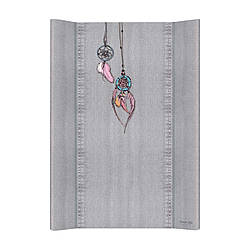 Дитяча дошка для сповивання з бортиками на ліжечко Cebababy Denim Style Dream Catcher 50x70 див, сіра