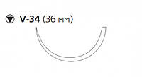 Викрил (VIKRIL Rapide) UPS 1, колюще-режущая Tapercut, игла 36 мм., нить 90 см, неокрашенный