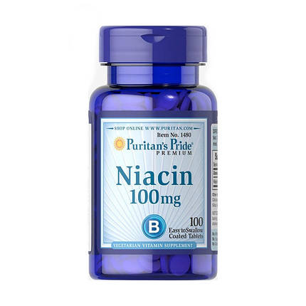 Puritan's Pride	Niacin 100 мг 100 таблеток, фото 1