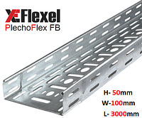 Лоток перфорированный, оцинкованный 100x50x3000x0,6 мм Plechoflex FB