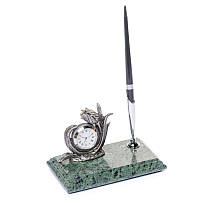 Настільна підставка для ручки з годинником "Рожевий"