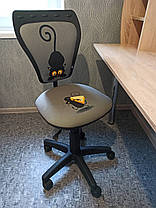 Крісло дитяче Ministyle GTS black хрестовина PL55 тканина Fantasy Cat & Mouse Grey (ТМ Новий Стиль), фото 2