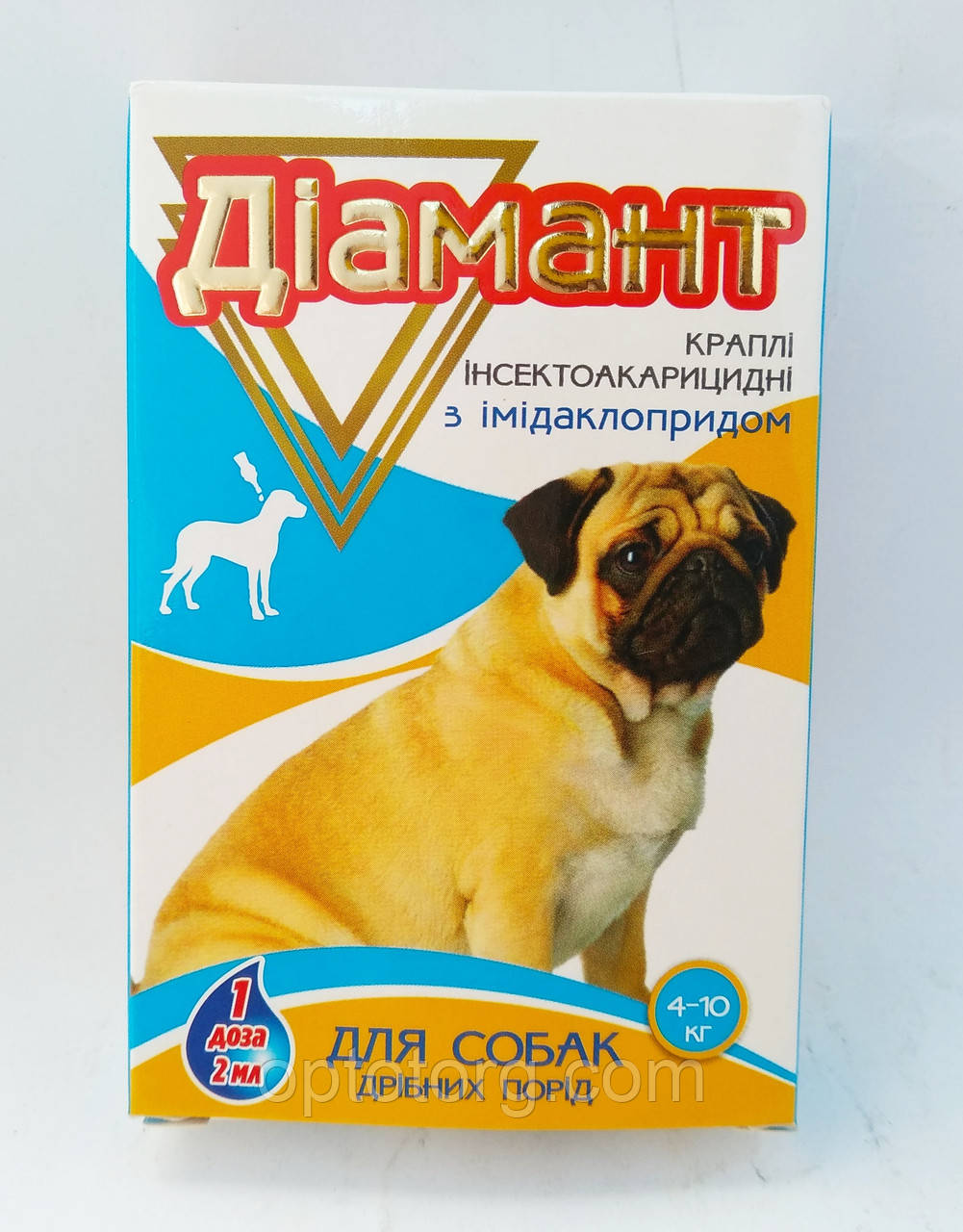Капли на холку Диамант от блох и клещей для собак мелких пород 1 доза 2 ...