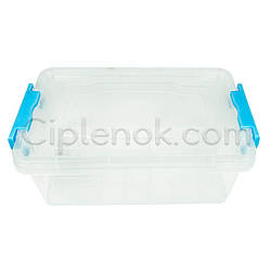 Пластиковий контейнер для продуктів прямокутний 2,2 л на клямках