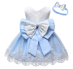 Ошатне блакитне плаття для торжества до 2 летElegant blue dress for a celebration of up to 2 years.