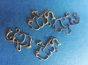 Підвіска метал "Слон" 30 мм, бронза 10 штук