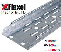 Лоток перфорированный, оцинкованный 200x50x3000x0,6 мм Plechoflex FB