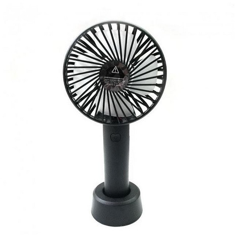 Вентилятор ручної акумуляторний Portable fan Black з підставкою і USB-зарядкою