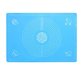 Силіконовий килимок для розкачування та випікання тіста 64х45 см, блакитний (СК-022-2)