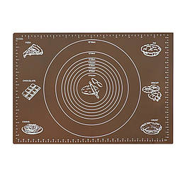 Силіконовий килимок для розкачування та випікання тіста 64х45 см, шоколадний (СК-022-4)