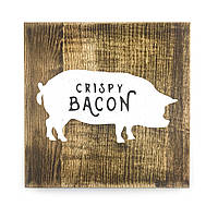 Дерев'яна картина "Crispy Bacon" 25 25 см