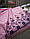 Тканина Котон вишитий купон перфорований рожевий у смужку., фото 2