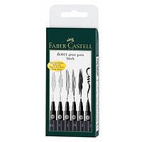 Лайнеры Faber-Castell PITT artist pen 6 черных цвета (XS,S,F,M,B,C) - 167116