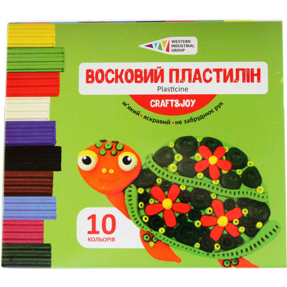 Пластилін восковий 10 кол Гамма Craft&Joy 120 гр 331016