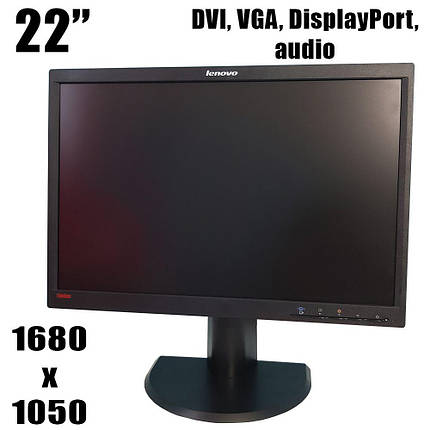 Lenovo LT2252pwA / 22" (1680x1050) 16:10 TN / DVI, VGA, DisplayPort, audio, фото 2