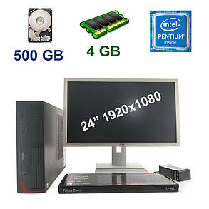 Lenovo ThinkCentre M92p Desktop / Intel Pentium G620 (2 ядра по 2.6 GHz) / 4 GB DDR3 / 500 GB HDD + Acer B246HL / 24" (1920x1080) TN LED / VGA, DVI, фото 2