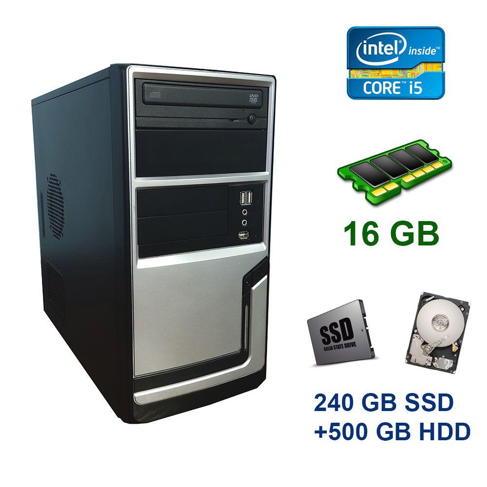 Hyundai Tower / Intel Core i5-3330 (4 ядра по 3.0 — 3.2 GHz) / 16 GB DDR3 / 240 GB SSD+500 GB HDD / Блок