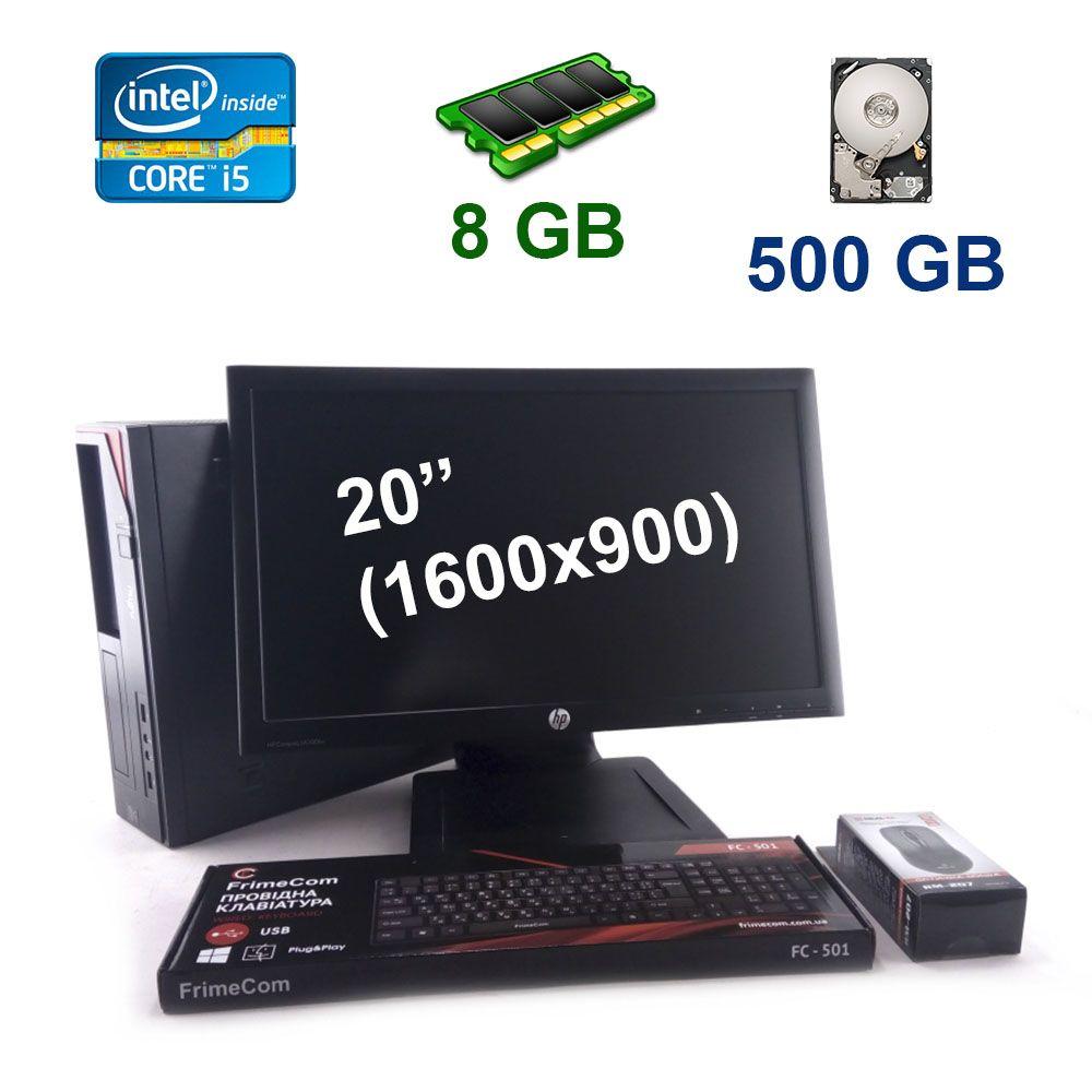 Lenovo ThinkCentre M92p DT / Intel Core i5-2400 (4 ядра по 3.1 — 3.4 GHz) / 8 GB DDR3 / 500 GB HDD / AMD Radeon R5 240, 1 GB GDDR3, 128-bit + Монітор