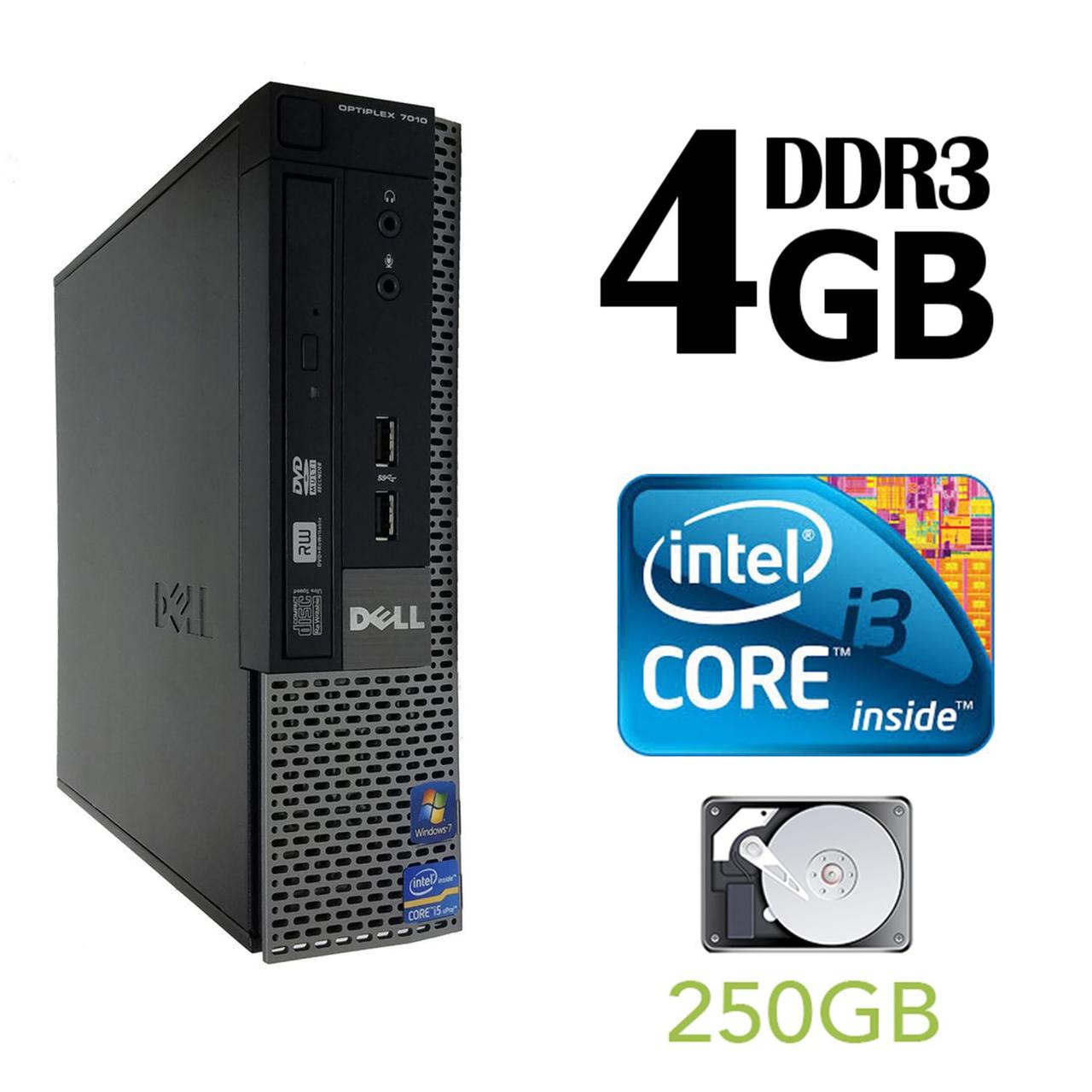 Dell Optiplex 7010 USFF / Intel Core i3-2120 / 4GB DDR3 / 250GB HDD