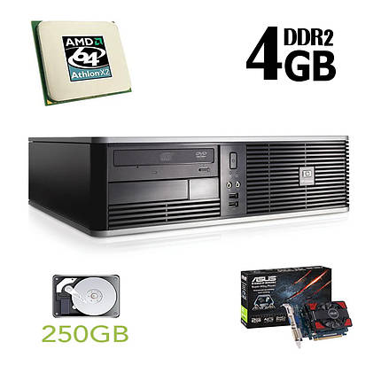 HP Compaq dc5750 SFF/AMD Athlon X2 4400 (2 ядра, 2.3GHz)/4GB DDR2/50GB HDD/нова GeForce GT 730 1GB, фото 1