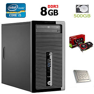 HP 400 G1 MT / Intel Core i5-4460 (4 ядра по 3.4 GHz) / 8GB DDR3 / 120GB SSD + 500GB HDD / new! GeForce GTX 1050Ti 4GB GDDR5 / БП-500W, фото 2