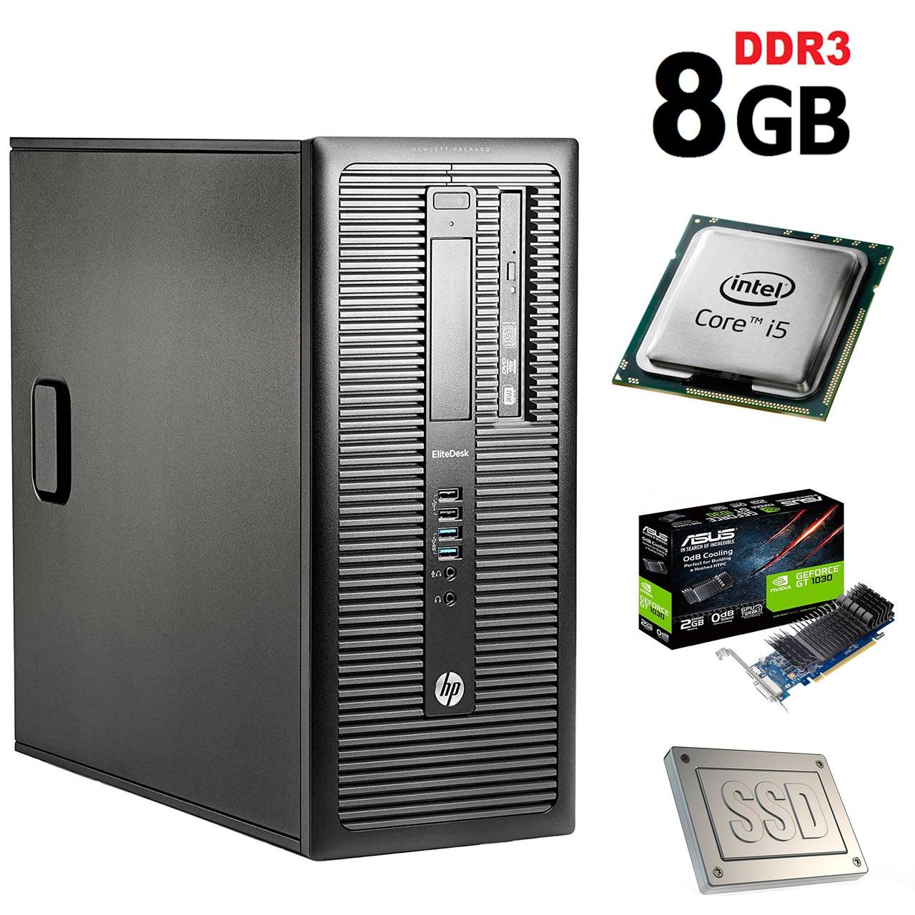 HP 600 G1 Tower / Intel Core i5-4570 (4 ядра по 3.2 GHz) / 8GB DDR3 / NEW 120GB SSD + 500GB HDD / nVidia GeForce GT 1030 2GB GDDR5