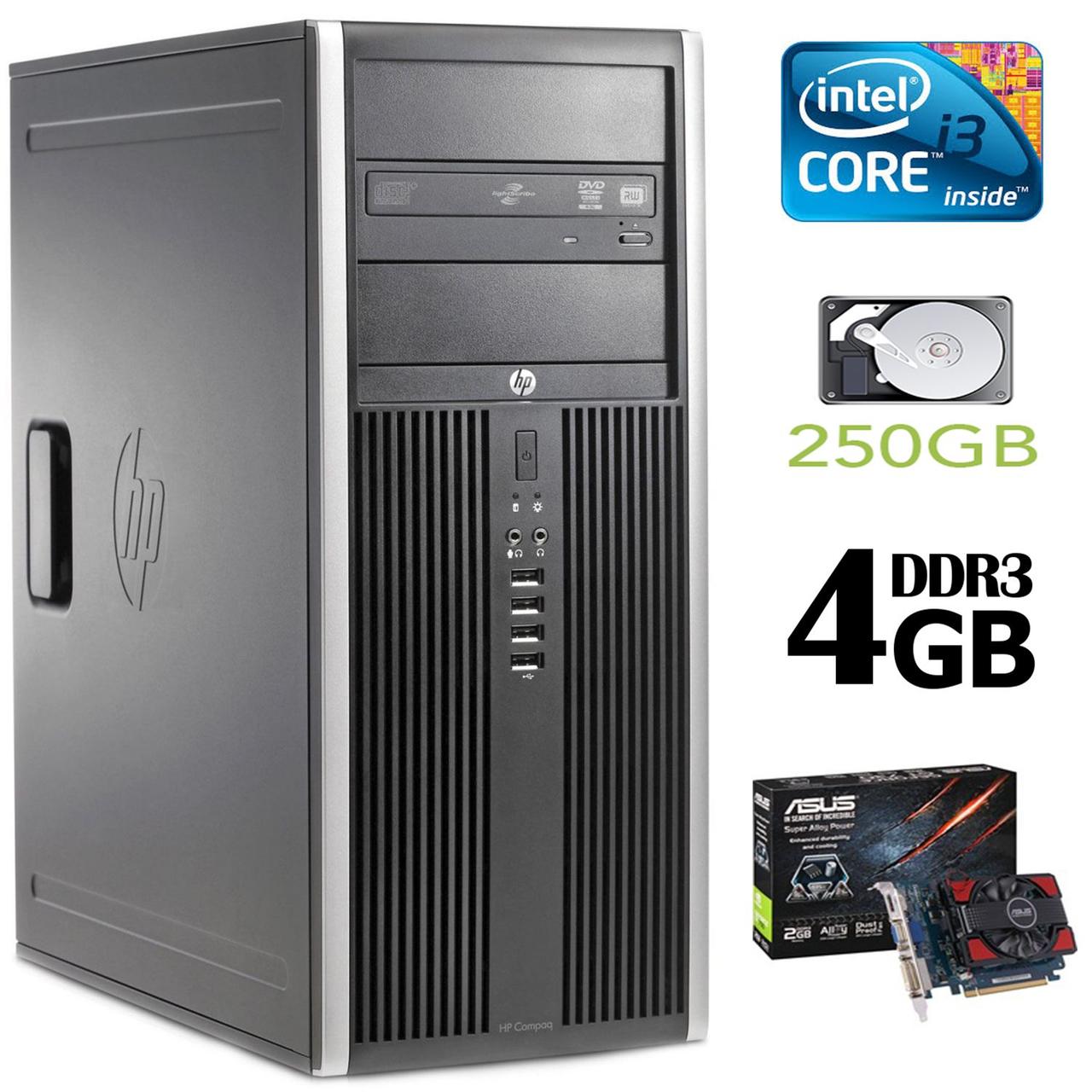 HP 6200 Tower/Intel Core i3-2100 (3.10 ГГц, 2 ядра, 4 потоки)/4GB DDR3/250GB HDD/ new! GeForce GT 730