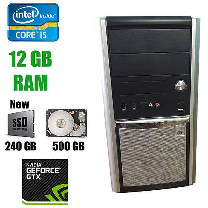 Hyundai MT Silver / Intel Core i5-4690 (4 ядра по 3.50-3.90GHz) / 12 GB DDR3 / New 240 GB SSD+500 GB HDD / MSI, фото 1